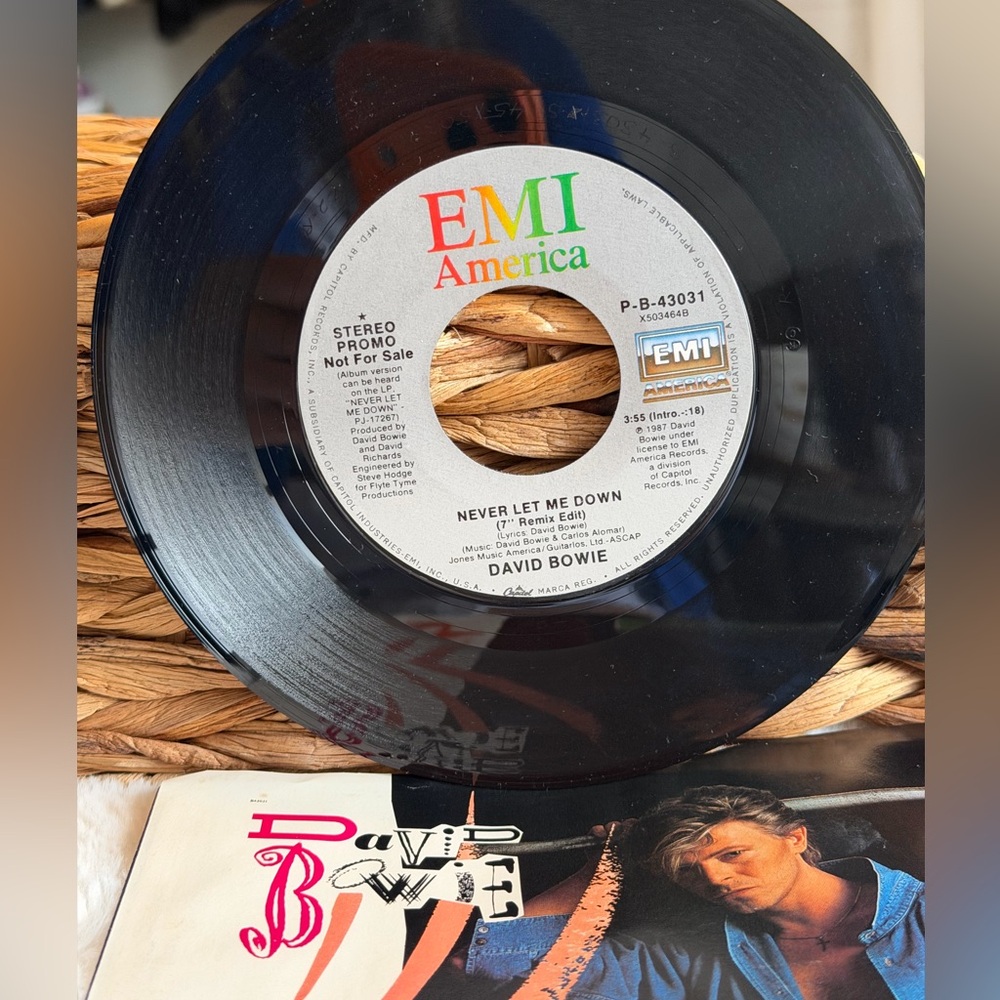 David Bowie vinyl 45
“Never let me down “